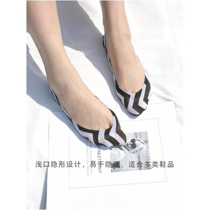 6 pairs of boat socks women s summer shallow mouth ice silk invisible ultra thin breathable non slip low heel bean shoes colorful socks image 3
