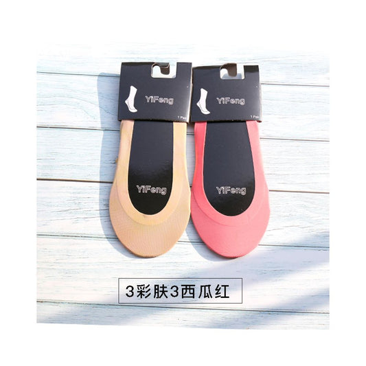 6 pairs of boat socks women s summer shallow mouth ice silk invisible ultra thin breathable non slip low heel bean shoes colorful socks