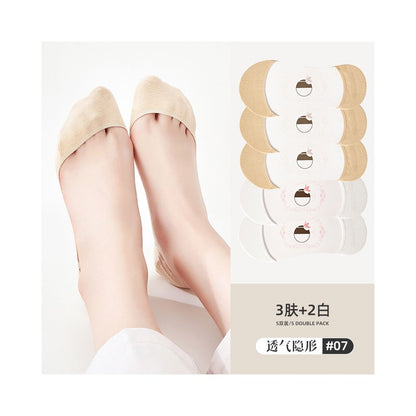 Ship socks women s invisible socks spring and summer shallow mouth silicone anti slip shoes high heels summer women s solid color socks image 31