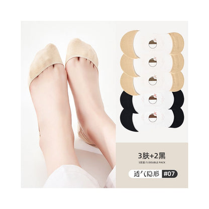 Ship socks women s invisible socks spring and summer shallow mouth silicone anti slip shoes high heels summer women s solid color socks