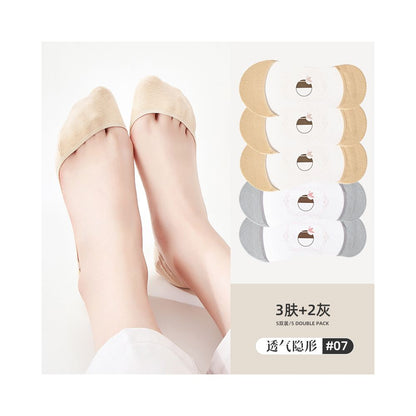 Ship socks women s invisible socks spring and summer shallow mouth silicone anti slip shoes high heels summer women s solid color socks