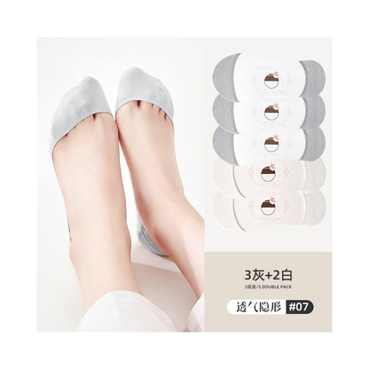 Ship socks women s invisible socks spring and summer shallow mouth silicone anti slip shoes high heels summer women s solid color socks image 55
