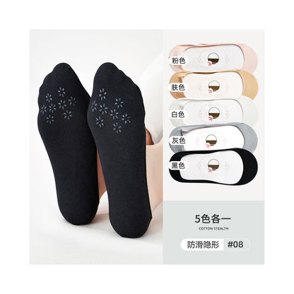 Ship socks women s invisible socks spring and summer shallow mouth silicone anti slip shoes high heels summer women s solid color socks image 88