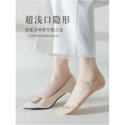 Ship socks for women anti slip and non falling summer thin style ultra shallow mouth single shoe socks high heels invisible socks solid color cotton socks sole image 4