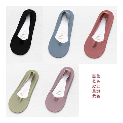 Ice silk boat socks for women in summer thin pure cotton bottom socks children s short socks shallow mouth invisible socks anti slip and not falling off ins trendy image 33