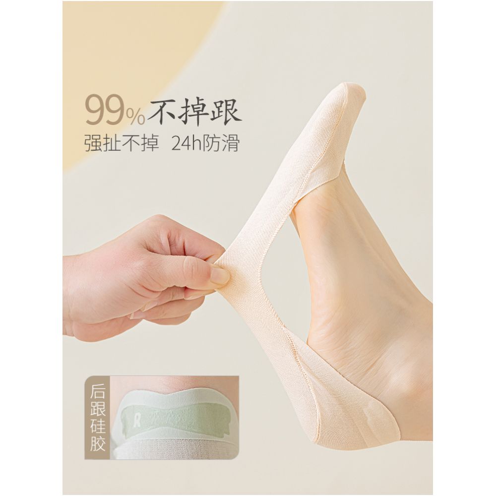 Ship Socks Women s Shallow Mouth Pure Cotton Non slip Heel Spring and Autumn Summer Thin Single Shoes Invisible Women s High Heels Socks image 3