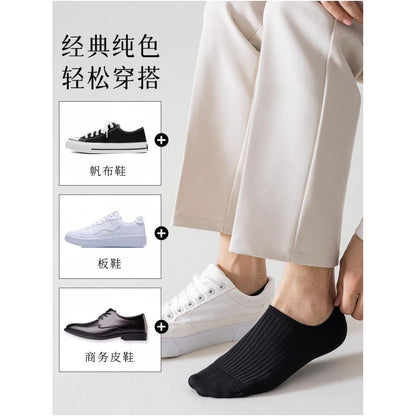 Cotton boat socks for men in summer with antibacterial odor proof and athlete s foot resistant features Lightweight breathable low cut invisible sports socks image 5