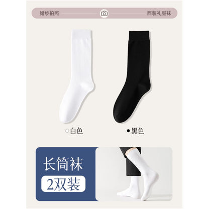 Essential socks for taking wedding photos boat socks men s pure cotton summer thin style black and white suit invisible men s socks leather shoes image 22