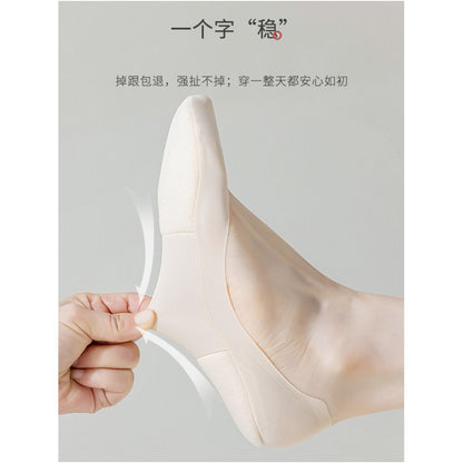 Boat Socks Women s Summer Thin Cotton Bottom Shallow Mouth Invisible Short Socks Silicone Anti slip Non Falling Heels Summer High Heels Socks image 2