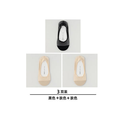 Boat Socks Women s Summer Thin Size Large Ice Silk Shallow Mouth Invisible Socks Pure Cotton Bottom Silicone Anti slip Non falling Follow up Shoes Short Socks image 78