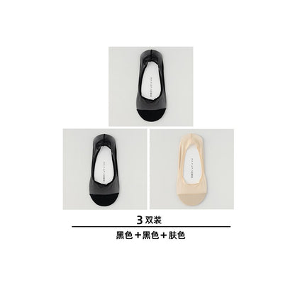 Boat Socks Women s Summer Thin Size Large Ice Silk Shallow Mouth Invisible Socks Pure Cotton Bottom Silicone Anti slip Non falling Follow up Shoes Short Socks