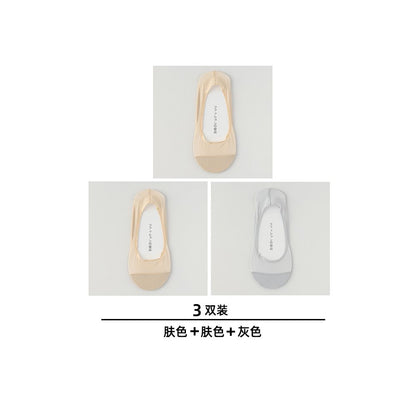 Boat Socks Women s Summer Thin Size Large Ice Silk Shallow Mouth Invisible Socks Pure Cotton Bottom Silicone Anti slip Non falling Follow up Shoes Short Socks image 94