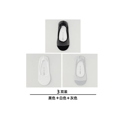 Boat Socks Women s Summer Thin Size Large Ice Silk Shallow Mouth Invisible Socks Pure Cotton Bottom Silicone Anti slip Non falling Follow up Shoes Short Socks image 98