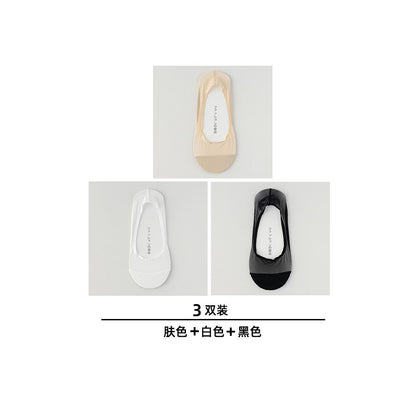 Boat Socks Women s Summer Thin Size Large Ice Silk Shallow Mouth Invisible Socks Pure Cotton Bottom Silicone Anti slip Non falling Follow up Shoes Short Socks image 102