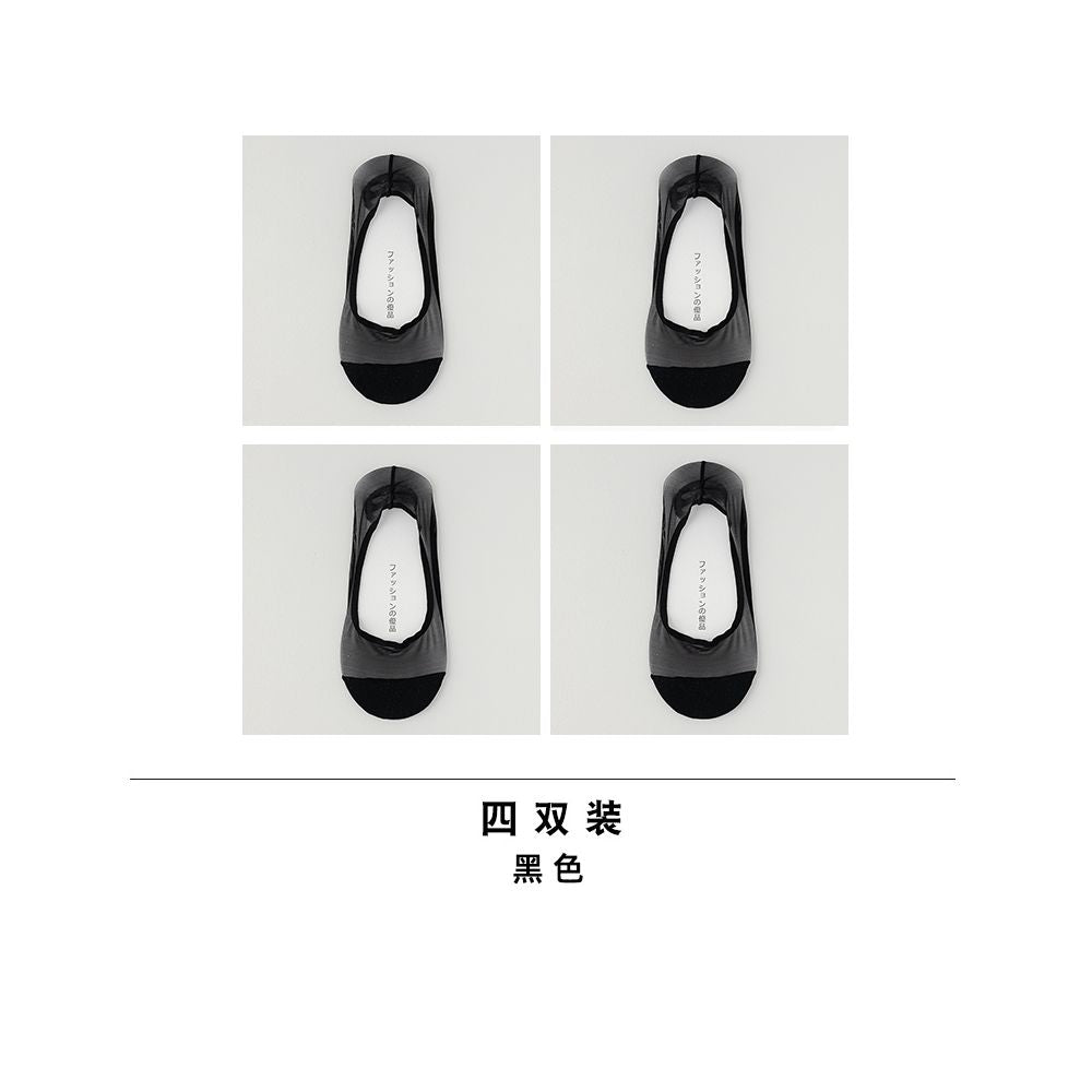 Boat Socks Women s Summer Thin Size Large Ice Silk Shallow Mouth Invisible Socks Pure Cotton Bottom Silicone Anti slip Non falling Follow up Shoes Short Socks image 2