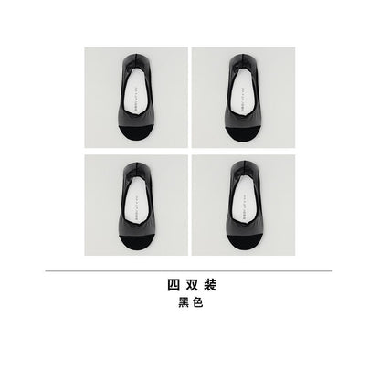 Boat Socks Women s Summer Thin Size Large Ice Silk Shallow Mouth Invisible Socks Pure Cotton Bottom Silicone Anti slip Non falling Follow up Shoes Short Socks image 2