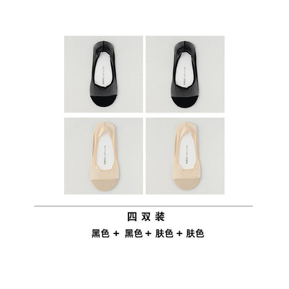 Boat Socks Women s Summer Thin Size Large Ice Silk Shallow Mouth Invisible Socks Pure Cotton Bottom Silicone Anti slip Non falling Follow up Shoes Short Socks image 13