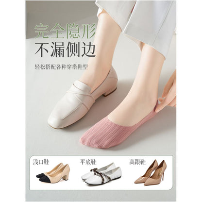 Boat Socks Women s Summer Thin Mesh Breathable Shallow Mouth Invisible Socks Xinjiang Cotton Sweat Absorbing Anti Slip High Heels Socks image 4