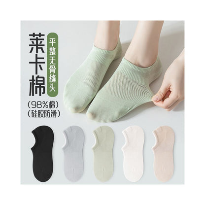 Socks children s socks shallow mouth invisible silicone anti slip and non falling heel boat socks women s pure cotton summer thin anti odor boneless socks