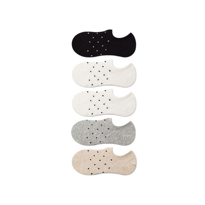 Boat Socks Women s Pure Cotton Summer Thin Anti slip White Non falling Heel Short Socks Invisible Socks Wave Point Anti stripping Shallow Mouth Ankle Socks