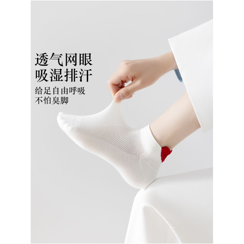 Socks for women boat socks summer mesh thin breathable anti slip no falling off heel shallow mouth boneless invisible socks sweat absorbing short socks for women image 3