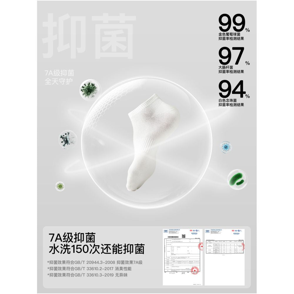 7A antibacterial socks men s thin summer pure cotton men s anti odor and sweat absorbing sports socks breathable boat socks men s style image 6