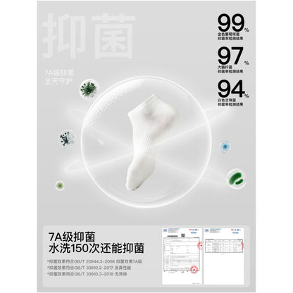 7A antibacterial socks men s thin summer pure cotton men s anti odor and sweat absorbing sports socks breathable boat socks men s style image 6