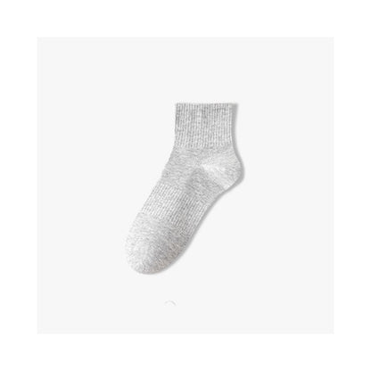 Men s anti odor sweat wicking cotton crew socks lightweight solid color mid calf socks for spring summer women s boat socks image 16