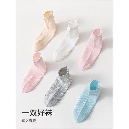 Ancient and modern socks women s boat socks summer thin style non falling heel antibacterial anti pure odor cotton invisible traceless mesh socks image 5