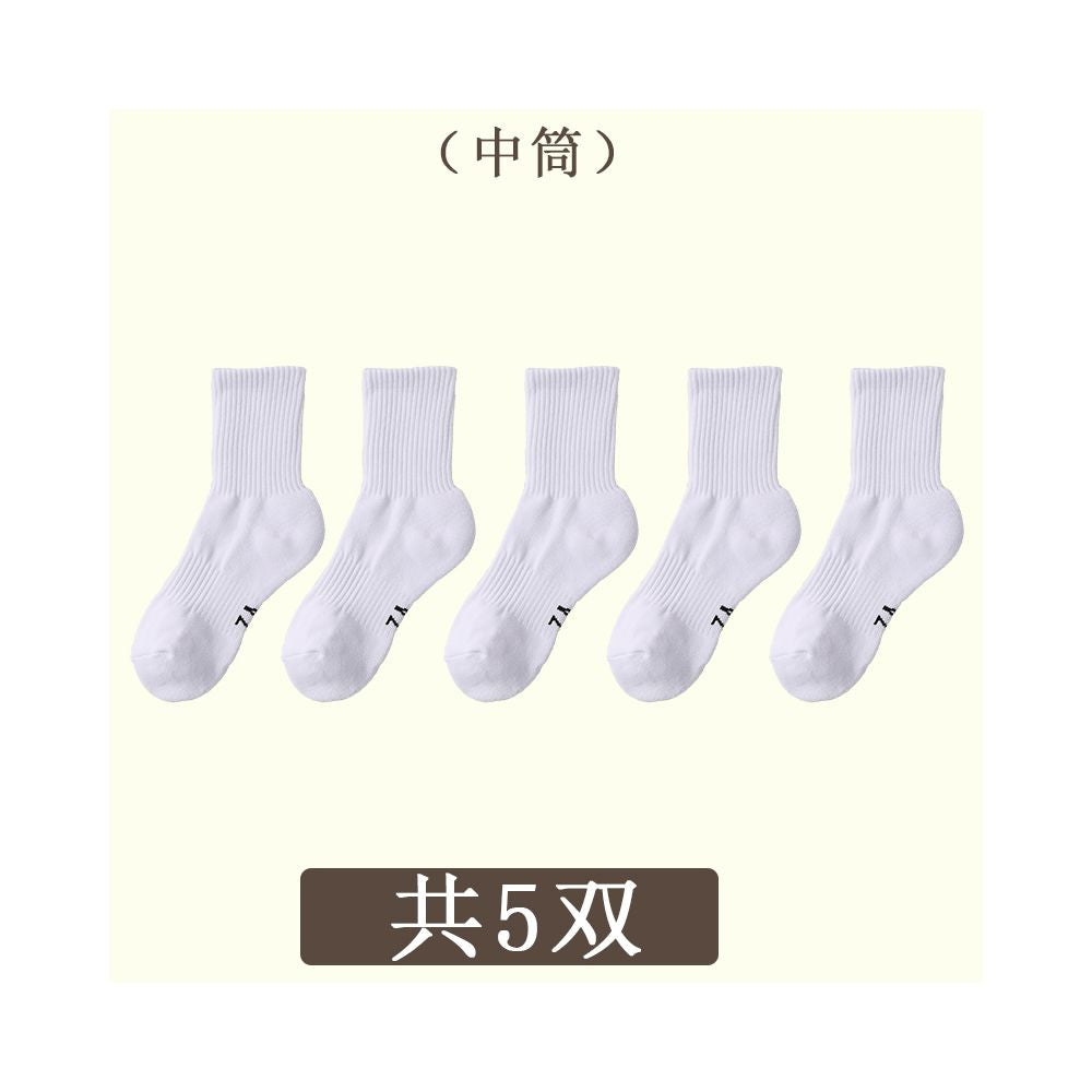 Men s summer mid tube socks towel bottom socks women s pure cotton breathable sports socks professional running basketball socks image 10