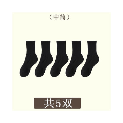 Men s summer mid tube socks towel bottom socks women s pure cotton breathable sports socks professional running basketball socks image 13
