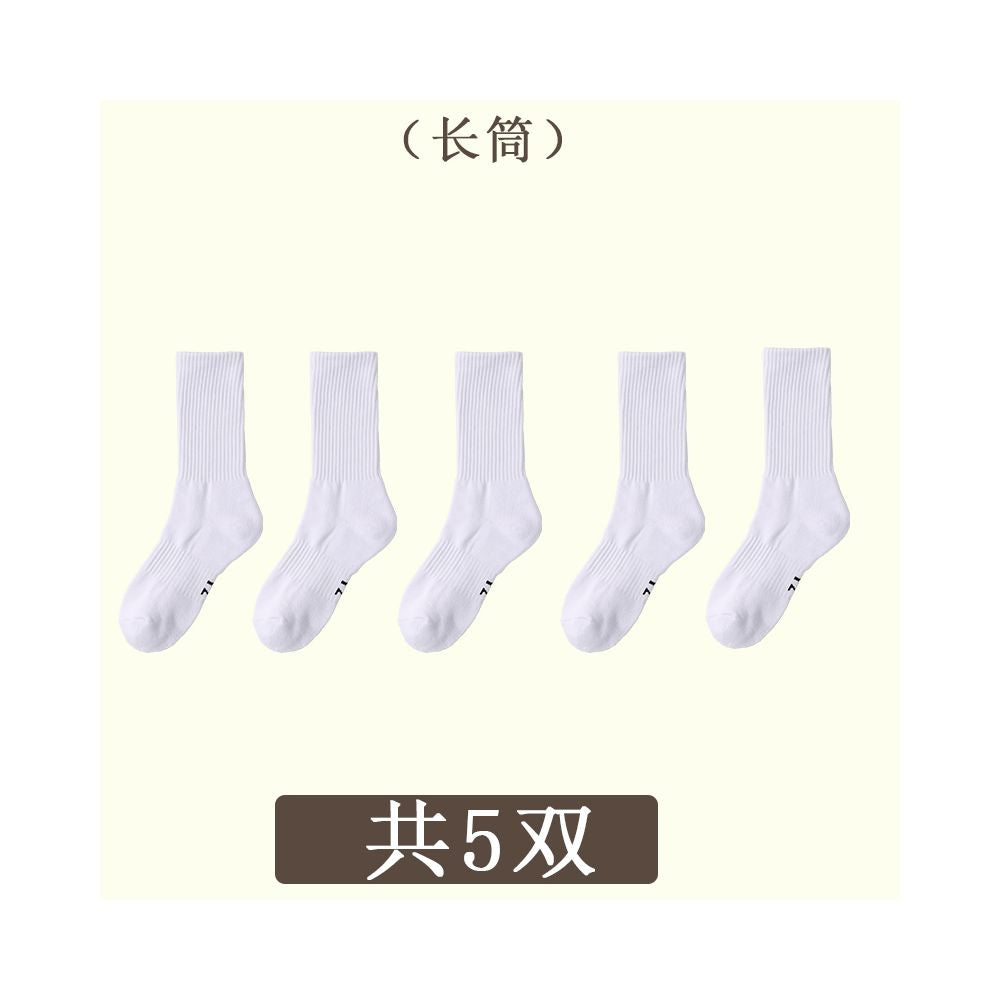 Men s summer mid tube socks towel bottom socks women s pure cotton breathable sports socks professional running basketball socks image 28