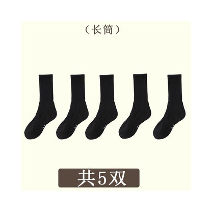 Men s summer mid tube socks towel bottom socks women s pure cotton breathable sports socks professional running basketball socks image 30