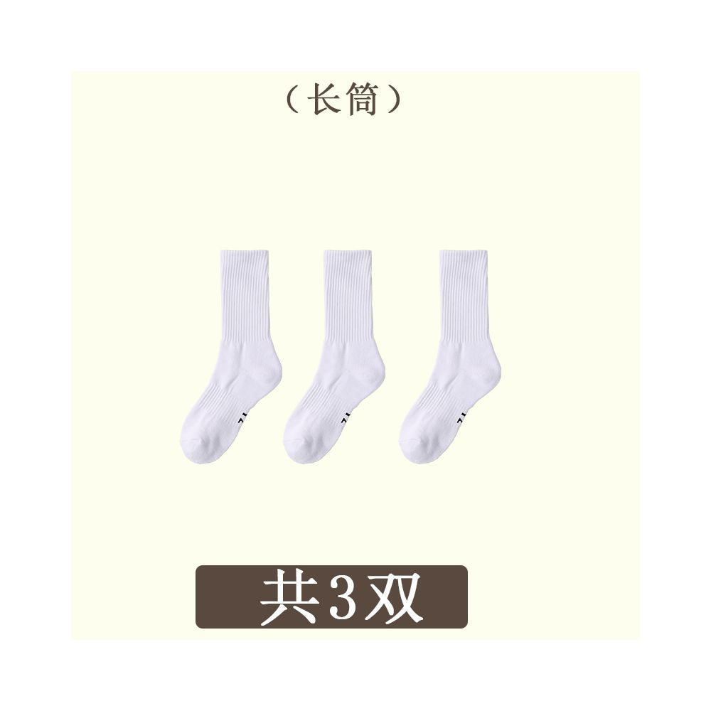 Men s summer mid tube socks towel bottom socks women s pure cotton breathable sports socks professional running basketball socks image 33