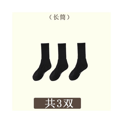 Men s summer mid tube socks towel bottom socks women s pure cotton breathable sports socks professional running basketball socks image 40