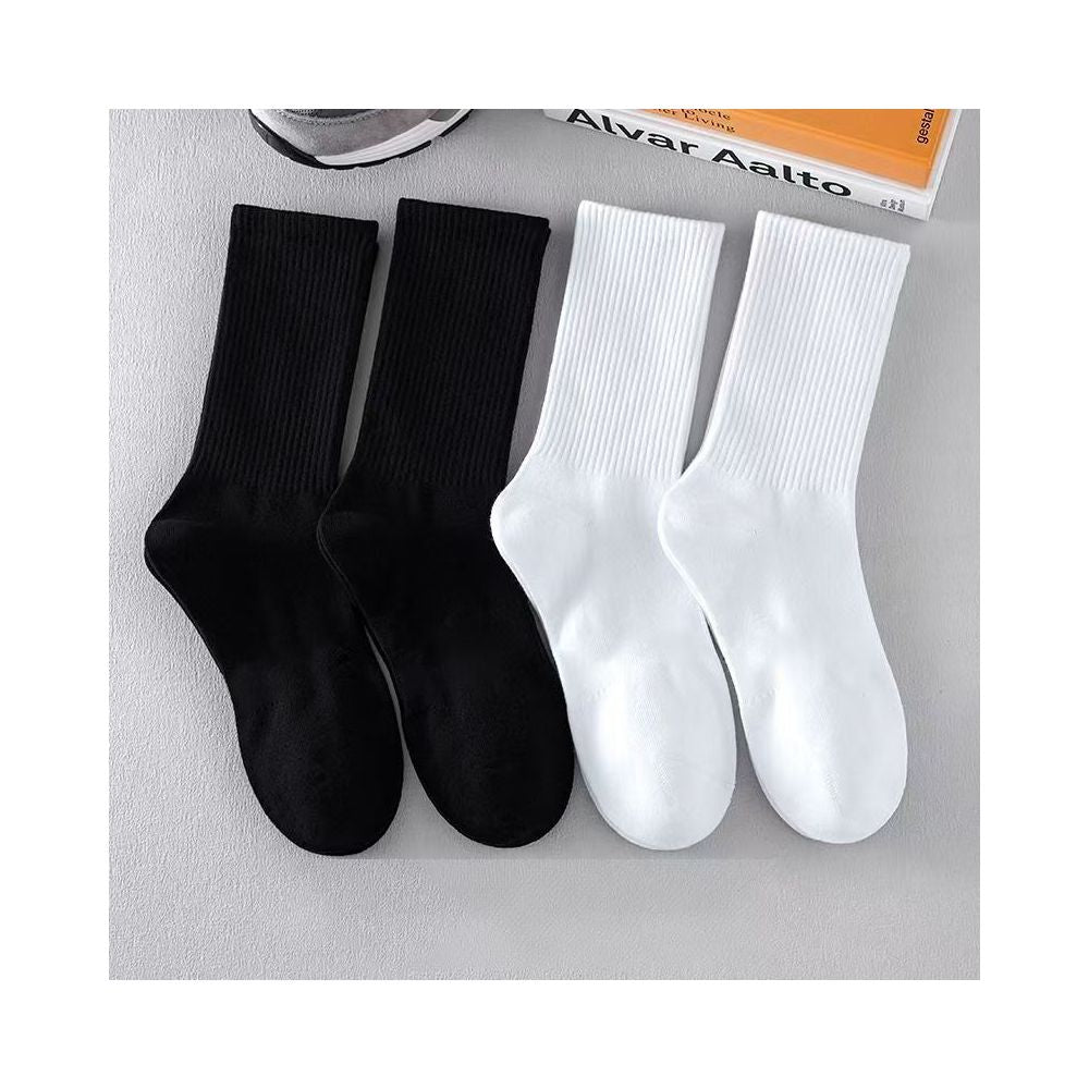 Xinjiang Cotton Men s Socks Men s Long Summer Thin Mid Tube Pure Cotton Sweat Absorbent Sports Black and White Short Boat Socks image 4