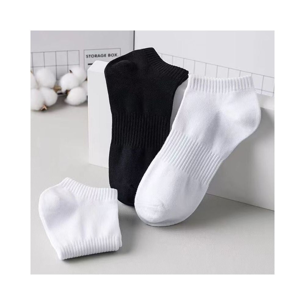 Xinjiang Cotton Men s Socks Men s Long Summer Thin Mid Tube Pure Cotton Sweat Absorbent Sports Black and White Short Boat Socks image 6
